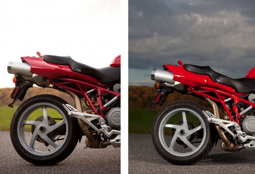 Ducati Multistrada lighting comparison: natural light vs off-camera flash